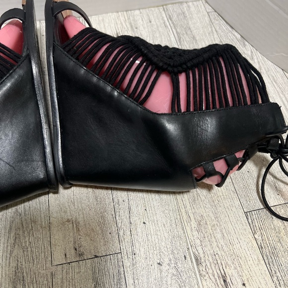 Ivy Kirzhner Mykonos Macrame Rope Sandals black wedge size 8 - Picture 10 of 15